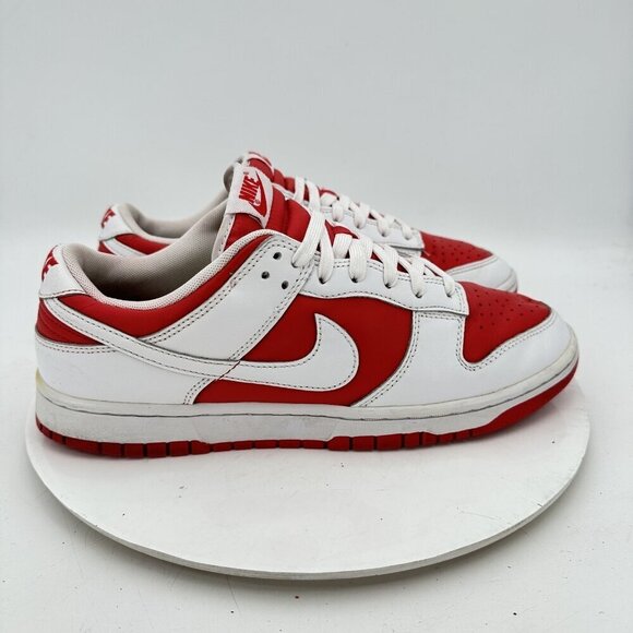 Nike Dunk Low Championship Men Size 11 DD1391-600 Red White Athletic Shoes - Picture 2 of 11